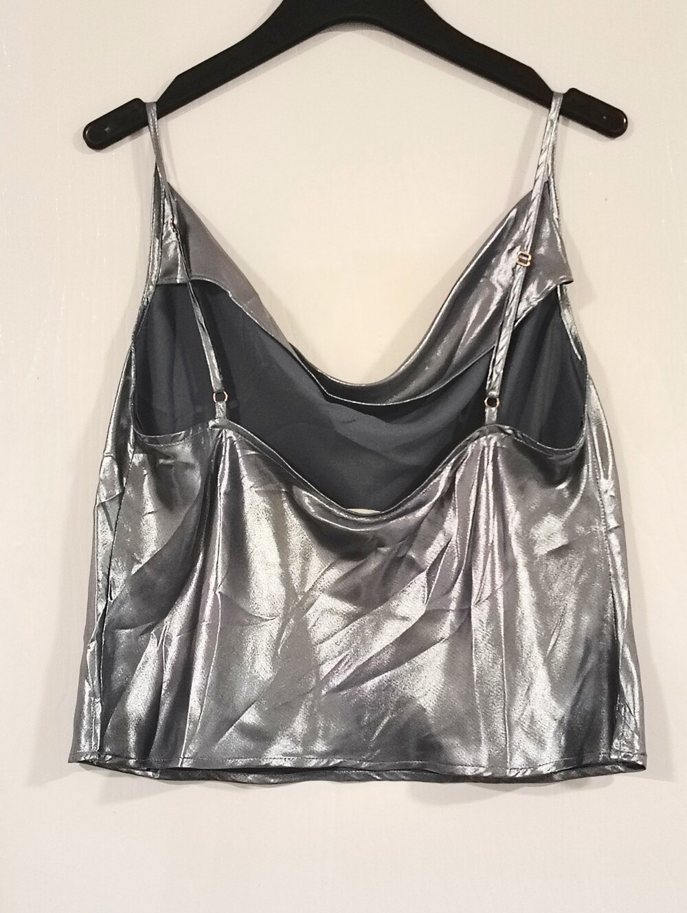 NWT Free People x Intimately FP Sunset Shimmer Woven Cami Silver Women's Large - Picture 8 of 10